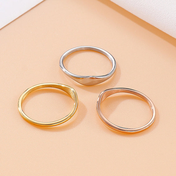 Jewelry New Ring European And American Necklace Retro Couple Tail Ring Metal Arc Mirror Ring