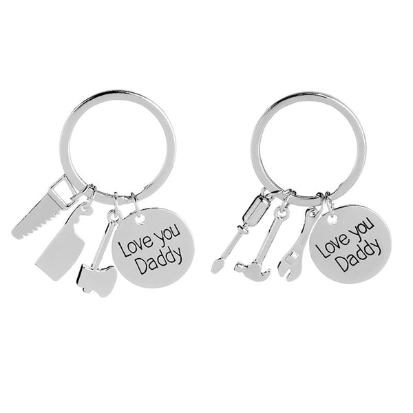 Keychain Father's Day Gift Love You Daddy Tool Saw Axe Hammer Keychain Wholesale