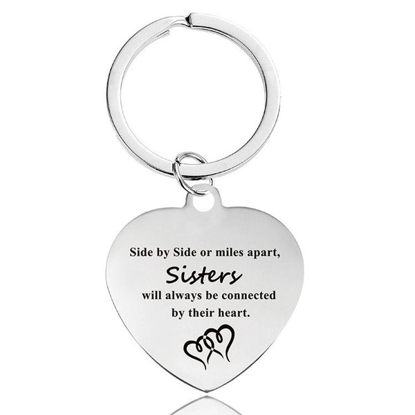 Keychain Pendant Lettering Metal Heart Pendant Europe And America  Stainless Steel Ornament Heart-Shaped Metal Keychains