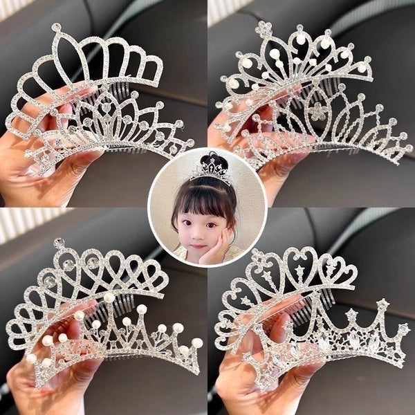 Kid'S Classic Style Crown Metal Rhinestone Plating Crown