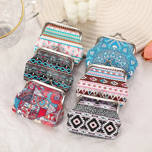 Kid'S Geometric Cotton Buckle Kids Wallets