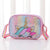 Kid'S Medium Glitter Polyester  Cute Square Zipper Crossbody Bag