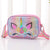 Kid'S Medium Glitter Polyester  Cute Square Zipper Crossbody Bag