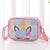 Kid'S Medium Glitter Polyester  Cute Square Zipper Crossbody Bag