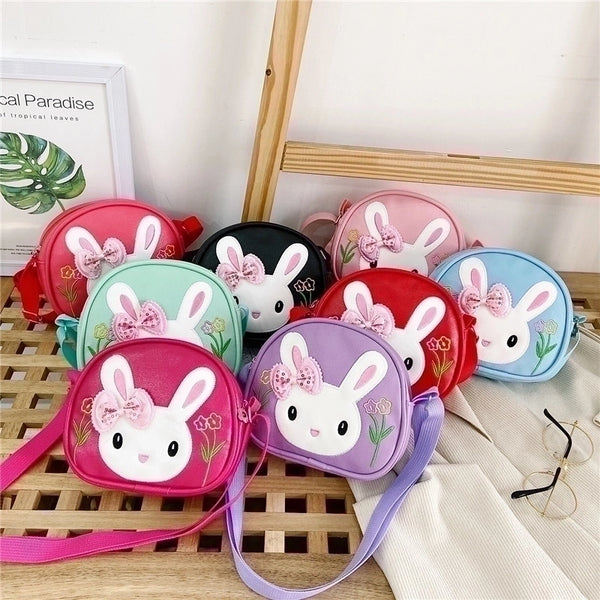 Kid'S Pu Leather Animal Cartoon Cute Semicircle Zipper Crossbody Bag