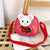 Kid'S Pu Leather Animal Cartoon Cute Semicircle Zipper Crossbody Bag