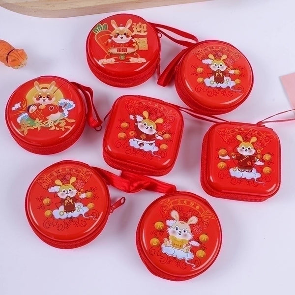 Kid'S Rabbit Christmas Tree Santa Claus Tinplate Zipper Coin Purses