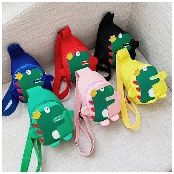 Kid'S Small Nylon Dinosaur Cute Semicircle Zipper Fanny Pack