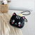 Kid'S Small Pu Leather Cat Cute Round Zipper Crossbody Bag