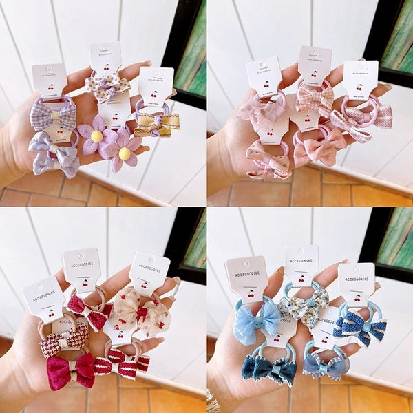 Kid'S Sweet Bow Knot Cloth Hair Tie