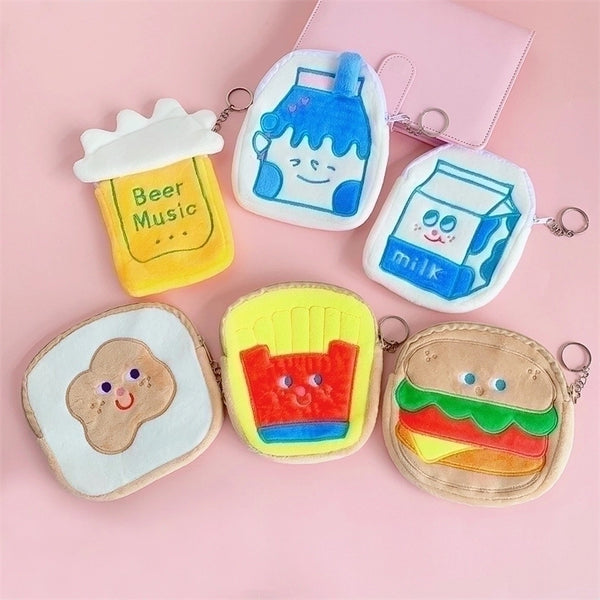 Kid's Cartoon Plush Zipper Coin Purses