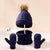 Kid's Fashion Solid Color Pom Poms Wool Cap