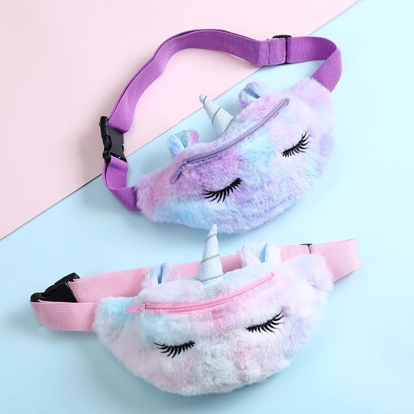 Kid's Medium Plush  Cute Dumpling Shape Zipper Crossbody Bag