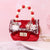 Kid's Mini Plush Color Block Cute Square Flip Cover Handbag