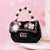 Kid's Mini Plush Color Block Cute Square Flip Cover Handbag