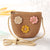 Kid's Small Straw Flower Cute Bucket Zipper Shoulder Bag Crossbody Bag