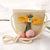 Kid's Small Straw Flower Cute Bucket Zipper Shoulder Bag Crossbody Bag