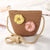 Kid's Small Straw Flower Cute Bucket Zipper Shoulder Bag Crossbody Bag