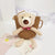 Kid's Straw Animal Bear Cute Square Zipper Crossbody Bag Straw Bag Coin Purse