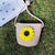 Kid's Straw Flower Cute Weave Round Zipper Crossbody Bag