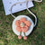 Kid's Straw Flower Cute Weave Round Zipper Crossbody Bag