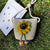 Kid's Straw Flower Cute Weave Round Zipper Crossbody Bag