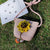 Kid's Straw Flower Cute Weave Round Zipper Crossbody Bag