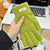 Knitted Wool Gloves Women's Winter Cold-proof Thickened Fleece-lined Candy Color Cycling Touch Screen Exposed Finger Five Fingers