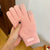 Knitted Wool Gloves Women's Winter Cold-proof Thickened Fleece-lined Candy Color Cycling Touch Screen Exposed Finger Five Fingers