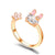 Korea Cute Bunny Sweet Girl Heart Flower Finger Ring Wholesale