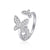 Korean Beautiful Butterfly  Micro-inlaid Zircon Open Ring