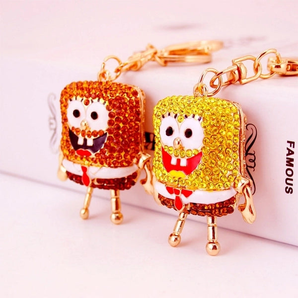 Korean Car Full Of Diamonds Cute Cartoon Baby Key Chain