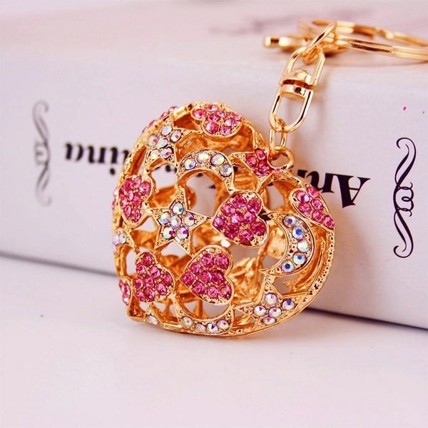 Korean Creative Diamond-studded Crystal Hollow Keychain