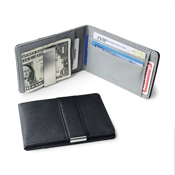 Korean Fashion Best Selling Cross Pattern Short Section Men's Us Dollar Clip Stainless Steel Wallet Credit Card Id Bag Wholesale