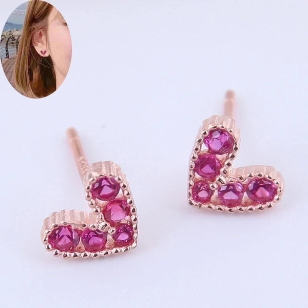 Korean Fashion Sweet Ol Small Flash Diamond Love Earrings Wholesale