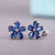 Korean Flower Shaped Inlaid Semi-precious Stone Copper Earrings