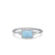 Korean Geometric S925 Silver Inlaid Opal Ring Female