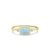 Korean Geometric S925 Silver Inlaid Opal Ring Female