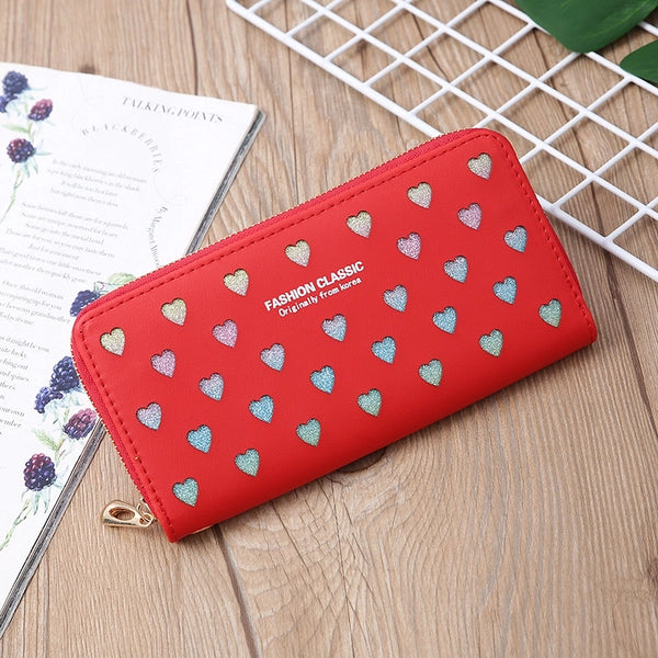 Korean Letter Hollow Heart Wallet