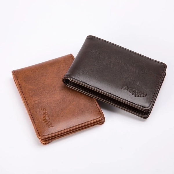 Korean Men's Leather Short Retro Cross Men's Wallet Wholesale