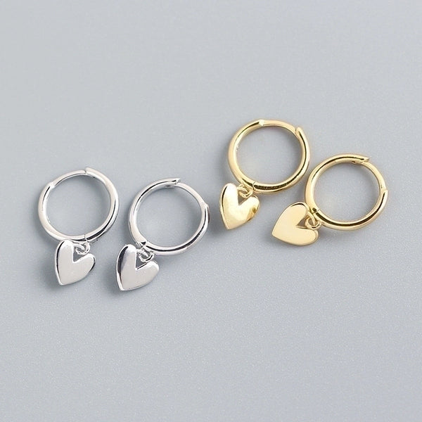 Korean New Simple Heart-shape Silver Earrings Wholesale