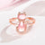 Korean Pink Crystal Cat Ring Female Diamond Hibiscus Stone Cat Open Fashion Ring