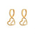 Korean Simple Copper Inlaid Zircon Heart Earrings