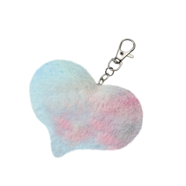 Korean Style Gradient Color Heart Shape Imitation Fur Unisex Bag Pendant Keychain