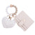 Korean Style Heart Shape Beaded Silica Gel Women's Keychain