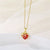 Korean Style Heart Shape Eye Flower Stainless Steel Titanium Steel Plating Inlay Zircon 18k Gold Plated Gold Plated Pendant Necklace