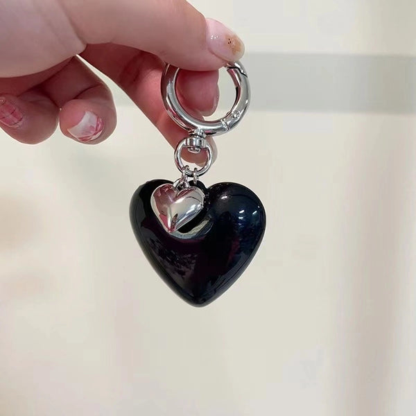 Korean Style Heart Shape Resin Unisex Bag Pendant Keychain