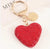 Korean Style Heart Shape Rhinestone Unisex Bag Pendant Keychain