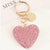 Korean Style Heart Shape Rhinestone Unisex Bag Pendant Keychain