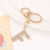 Korean Style Letter Zinc Alloy Inlay Artificial Gemstones Unisex Bag Pendant Keychain